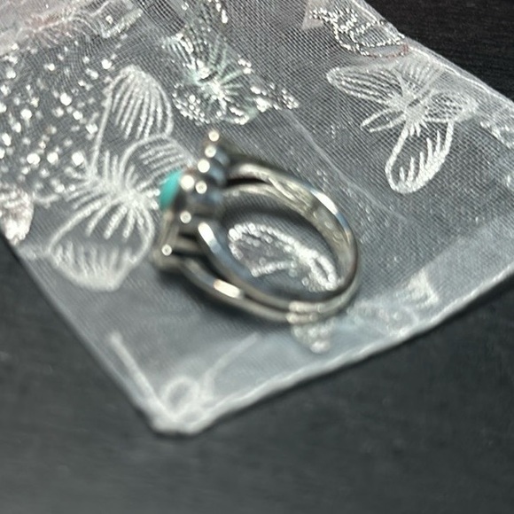 Rare & Retired James Avery ring turquoise sterling silver De Flores 7 - Picture 4 of 6